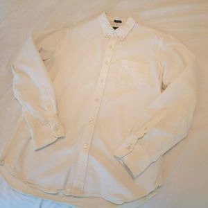 J CREW Classic Button Down White Shirt Slim Fit Large